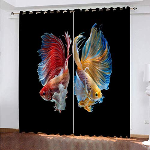 MAYNUO Thermovorhang Fensterdekoration 3D Rote Goldfische Gardinen Druck Verdunkelung Vorhänge Für Kinderzimmer Wohnzimmer Fenster Thermovorhang 264x214Cm 2 Stück Ösenvorhang Blickdicht MAYNUO Thermovorhang Fensterdekoration 3D Rote Goldfische Gardinen Druck Verdunkelung Vorhänge Für Kinderzimmer Wohnzimmer Fenster Thermovorhang 264x214Cm 2 Stück Ösenvorhang Blickdicht von MAYNUO