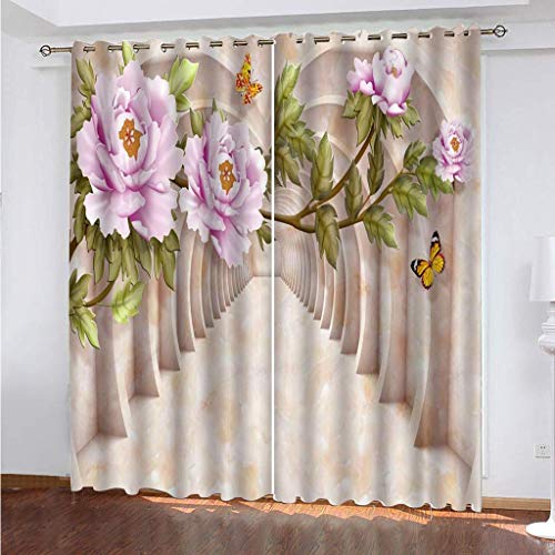 MAYNUO Verdunklungsvorhänge 3D Blumen-Korridor-Raum Gardinen Mit Ösen Blickdichte Vorhänge Für Schlafzimmer Wohnzimmer 200x160 cm Vorhang Kinderzimmer Junge, 2Er Set Gardinen Mit Ösen, Abdunkelnde MAYNUO Verdunklungsvorhänge 3D Blumen-Korridor-Raum Gardinen Mit Ösen Blickdichte Vorhänge Für Schlafzimmer Wohnzimmer 200x160 cm Vorhang Kinderzimmer Junge, 2Er Set Gardinen Mit Ösen, Abdunkelnde von MAYNUO