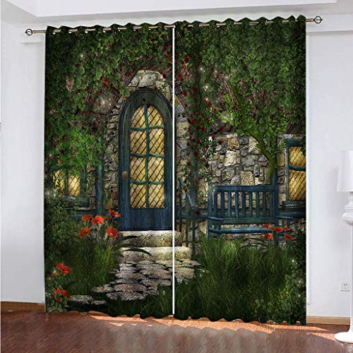 MAYNUO Verdunklungsvorhänge 3D Garten Grüne Ranke Gardinen Mit Ösen Blickdichte Vorhänge Für Schlafzimmer Wohnzimmer 200x160 cm Vorhang Kinderzimmer Junge, 2Er Set Gardinen Mit Ösen, Abdunkelnde MAYNUO Verdunklungsvorhänge 3D Garten Grüne Ranke Gardinen Mit Ösen Blickdichte Vorhänge Für Schlafzimmer Wohnzimmer 200x160 cm Vorhang Kinderzimmer Junge, 2Er Set Gardinen Mit Ösen, Abdunkelnde von MAYNUO