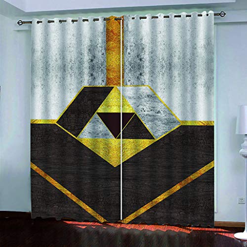 MAYNUO Verdunklungsvorhänge 3D Retro-Goldene Geometrie Gardinen Mit Ösen Blickdichte Vorhänge Für Schlafzimmer Wohnzimmer 200x160 cm Vorhang Kinderzimmer Junge, 2Er Set Gardinen Mit Ösen, Abdunkelnde MAYNUO Verdunklungsvorhänge 3D Retro-Goldene Geometrie Gardinen Mit Ösen Blickdichte Vorhänge Für Schlafzimmer Wohnzimmer 200x160 cm Vorhang Kinderzimmer Junge, 2Er Set Gardinen Mit Ösen, Abdunkelnde von MAYNUO