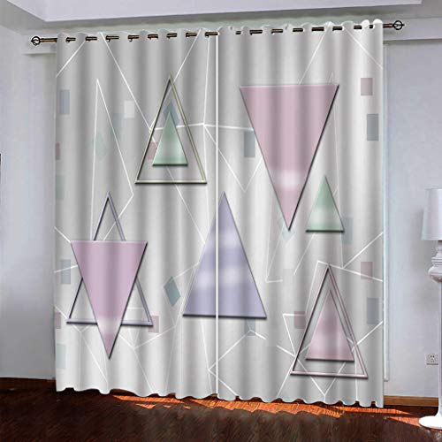 MAYNUO Verdunklungsvorhänge 3D Rosa Dreieck-Druck Gardinen Mit Ösen Blickdichte Vorhänge Für Schlafzimmer Wohnzimmer 200x160 cm Vorhang Kinderzimmer Junge, 2Er Set Gardinen Mit Ösen, Abdunkelnde MAYNUO Verdunklungsvorhänge 3D Rosa Dreieck-Druck Gardinen Mit Ösen Blickdichte Vorhänge Für Schlafzimmer Wohnzimmer 200x160 cm Vorhang Kinderzimmer Junge, 2Er Set Gardinen Mit Ösen, Abdunkelnde von MAYNUO