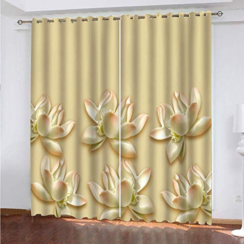 MAYNUO Verdunklungsvorhänge 3D Rosa Lotusblumen-Kunst Gardinen Mit Ösen Blickdichte Vorhänge Für Schlafzimmer Wohnzimmer 200x160 cm Vorhang Kinderzimmer Junge, 2Er Set Gardinen Mit Ösen, Abdunkelnde MAYNUO Verdunklungsvorhänge 3D Rosa Lotusblumen-Kunst Gardinen Mit Ösen Blickdichte Vorhänge Für Schlafzimmer Wohnzimmer 200x160 cm Vorhang Kinderzimmer Junge, 2Er Set Gardinen Mit Ösen, Abdunkelnde von MAYNUO