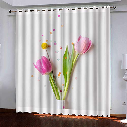 MAYNUO Verdunklungsvorhänge 3D Rosa Tulpenblüten Gardinen Mit Ösen Blickdichte Vorhänge Für Schlafzimmer Wohnzimmer 200x160 cm Vorhang Kinderzimmer Junge, 2Er Set Gardinen Mit Ösen, Abdunkelnde MAYNUO Verdunklungsvorhänge 3D Rosa Tulpenblüten Gardinen Mit Ösen Blickdichte Vorhänge Für Schlafzimmer Wohnzimmer 200x160 cm Vorhang Kinderzimmer Junge, 2Er Set Gardinen Mit Ösen, Abdunkelnde von MAYNUO