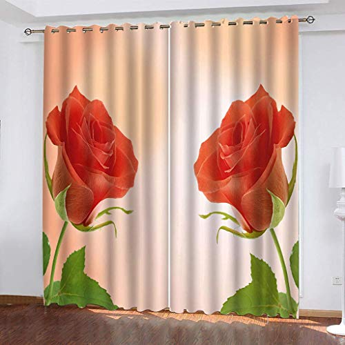 MAYNUO Verdunklungsvorhänge 3D Roter Rosenstrauß Gardinen Mit Ösen Blickdichte Vorhänge Für Schlafzimmer Wohnzimmer 200x160 cm Vorhang Kinderzimmer Junge, 2Er Set Gardinen Mit Ösen, Abdunkelnde MAYNUO Verdunklungsvorhänge 3D Roter Rosenstrauß Gardinen Mit Ösen Blickdichte Vorhänge Für Schlafzimmer Wohnzimmer 200x160 cm Vorhang Kinderzimmer Junge, 2Er Set Gardinen Mit Ösen, Abdunkelnde von MAYNUO