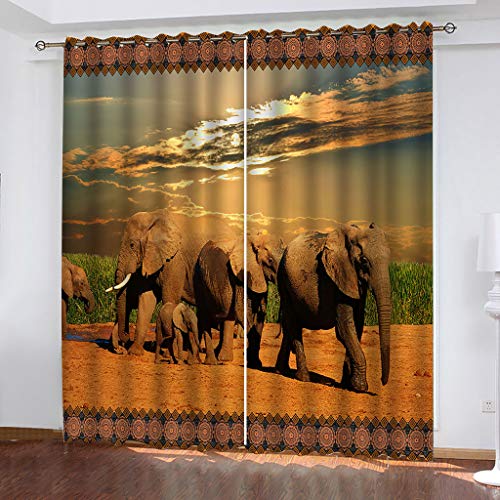 MAYNUO Verdunklungsvorhänge Kinderzimmer 3D Afrikanischer Elefant Vorhang Blickdicht Gardinen Mädchen 140x160 cm Vorhänge Für Schlafzimmer Wohnzimmer, Verdunkelung Mit Ösen MAYNUO Verdunklungsvorhänge Kinderzimmer 3D Afrikanischer Elefant Vorhang Blickdicht Gardinen Mädchen 140x160 cm Vorhänge Für Schlafzimmer Wohnzimmer, Verdunkelung Mit Ösen von MAYNUO
