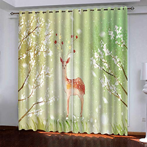 MAYNUO Verdunklungsvorhänge Kinderzimmer 3D Blumen Und Tiere Rehe Vorhang Blickdicht Gardinen Mädchen 140x160 cm Vorhänge Für Schlafzimmer Wohnzimmer, Verdunkelung Mit Ösen MAYNUO Verdunklungsvorhänge Kinderzimmer 3D Blumen Und Tiere Rehe Vorhang Blickdicht Gardinen Mädchen 140x160 cm Vorhänge Für Schlafzimmer Wohnzimmer, Verdunkelung Mit Ösen von MAYNUO
