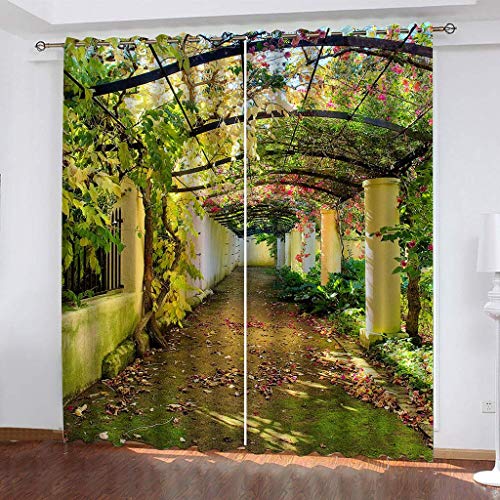 MAYNUO Verdunklungsvorhänge Kinderzimmer 3D Garten Korridor Grüne Ranke Vorhang Blickdicht Gardinen Mädchen 140x160 cm Vorhänge Für Schlafzimmer Wohnzimmer, Verdunkelung Mit Ösen MAYNUO Verdunklungsvorhänge Kinderzimmer 3D Garten Korridor Grüne Ranke Vorhang Blickdicht Gardinen Mädchen 140x160 cm Vorhänge Für Schlafzimmer Wohnzimmer, Verdunkelung Mit Ösen von MAYNUO