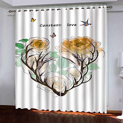 MAYNUO Verdunklungsvorhänge Kinderzimmer 3D Gelbe Blumen Elchgeweihe Vorhang Blickdicht Gardinen Mädchen 140x160 cm Vorhänge Für Schlafzimmer Wohnzimmer, Verdunkelung Mit Ösen MAYNUO Verdunklungsvorhänge Kinderzimmer 3D Gelbe Blumen Elchgeweihe Vorhang Blickdicht Gardinen Mädchen 140x160 cm Vorhänge Für Schlafzimmer Wohnzimmer, Verdunkelung Mit Ösen von MAYNUO