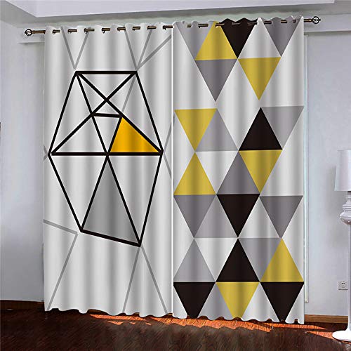 MAYNUO Verdunklungsvorhänge Kinderzimmer 3D Gelbe Geometrische Kunst Vorhang Blickdicht Gardinen Mädchen 140x160 cm Vorhänge Für Schlafzimmer Wohnzimmer, Verdunkelung Mit Ösen MAYNUO Verdunklungsvorhänge Kinderzimmer 3D Gelbe Geometrische Kunst Vorhang Blickdicht Gardinen Mädchen 140x160 cm Vorhänge Für Schlafzimmer Wohnzimmer, Verdunkelung Mit Ösen von MAYNUO