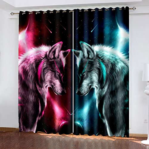 MAYNUO Verdunklungsvorhänge Kinderzimmer 3D Modetier Wolf Vorhang Kinderzimmer Blickdicht Gardinen Mädchen 140x160 cm Vorhänge Für Schlafzimmer Wohnzimmer, Verdunkelung Vorhänge Mit Ösen MAYNUO Verdunklungsvorhänge Kinderzimmer 3D Modetier Wolf Vorhang Kinderzimmer Blickdicht Gardinen Mädchen 140x160 cm Vorhänge Für Schlafzimmer Wohnzimmer, Verdunkelung Vorhänge Mit Ösen von MAYNUO