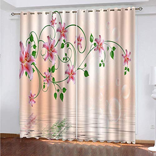 MAYNUO Verdunklungsvorhänge Kinderzimmer 3D Rosa Lilienblüten Vorhang Blickdicht Gardinen Mädchen 140x160 cm Vorhänge Für Schlafzimmer Wohnzimmer, Verdunkelung Mit Ösen MAYNUO Verdunklungsvorhänge Kinderzimmer 3D Rosa Lilienblüten Vorhang Blickdicht Gardinen Mädchen 140x160 cm Vorhänge Für Schlafzimmer Wohnzimmer, Verdunkelung Mit Ösen von MAYNUO