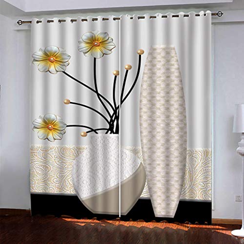 MAYNUO Verdunklungsvorhänge Kinderzimmer 3D Vase Mit Pflanzenblumen Vorhang Blickdicht Gardinen Mädchen 140x160 cm Vorhänge Für Schlafzimmer Wohnzimmer, Verdunkelung Mit Ösen MAYNUO Verdunklungsvorhänge Kinderzimmer 3D Vase Mit Pflanzenblumen Vorhang Blickdicht Gardinen Mädchen 140x160 cm Vorhänge Für Schlafzimmer Wohnzimmer, Verdunkelung Mit Ösen von MAYNUO