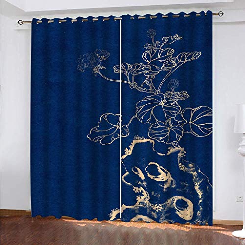 MAYNUO Vorhänge Blickdicht 3D Blumen Blaue Kunst Gardinen 140x240 cm Verdunklungsvorhänge Ösen, Drucken Curtains Für Schlafzimmer Wohnzimmer Deko, Verdunklungsgardine 2Er Set MAYNUO Vorhänge Blickdicht 3D Blumen Blaue Kunst Gardinen 140x240 cm Verdunklungsvorhänge Ösen, Drucken Curtains Für Schlafzimmer Wohnzimmer Deko, Verdunklungsgardine 2Er Set von MAYNUO