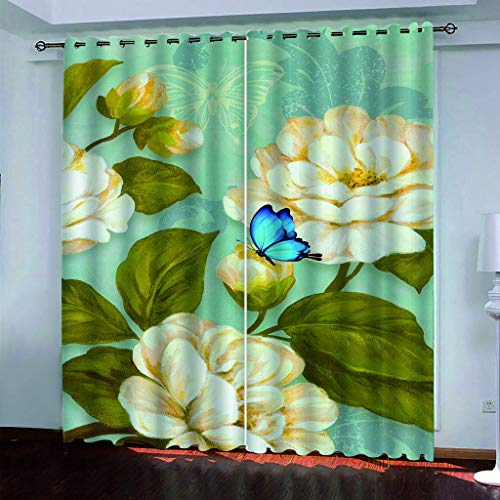 MAYNUO Vorhänge Blickdicht 3D Blumen Blauer Schmetterling Gardinen 140x240 cm Verdunklungsvorhänge Ösen, Drucken Curtains Für Schlafzimmer Wohnzimmer Deko, Verdunklungsgardine 2Er Set MAYNUO Vorhänge Blickdicht 3D Blumen Blauer Schmetterling Gardinen 140x240 cm Verdunklungsvorhänge Ösen, Drucken Curtains Für Schlafzimmer Wohnzimmer Deko, Verdunklungsgardine 2Er Set von MAYNUO