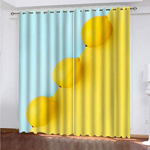 MAYNUO Vorhänge Blickdicht 3D Gelbe Früchte Zitronen Gardinen 140x240 cm Verdunklungsvorhänge Ösen, Drucken Curtains Für Schlafzimmer Wohnzimmer Deko, Verdunklungsgardine 2Er Set MAYNUO Vorhänge Blickdicht 3D Gelbe Früchte Zitronen Gardinen 140x240 cm Verdunklungsvorhänge Ösen, Drucken Curtains Für Schlafzimmer Wohnzimmer Deko, Verdunklungsgardine 2Er Set von MAYNUO