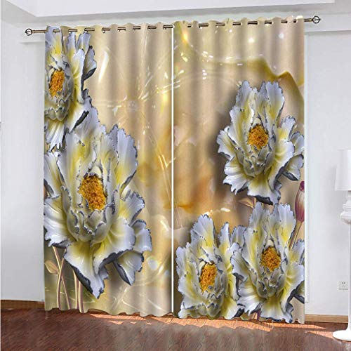 MAYNUO Vorhänge Blickdicht 3D Relief Weiße Blüten Gardinen 140x240 cm Verdunklungsvorhänge Ösen, Drucken Curtains Für Schlafzimmer Wohnzimmer Deko, Verdunklungsgardine 2Er Set MAYNUO Vorhänge Blickdicht 3D Relief Weiße Blüten Gardinen 140x240 cm Verdunklungsvorhänge Ösen, Drucken Curtains Für Schlafzimmer Wohnzimmer Deko, Verdunklungsgardine 2Er Set von MAYNUO