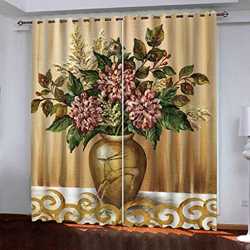 MAYNUO Vorhänge Blickdicht 3D Retro-Goldene Vase Gardinen 140x240 cm Verdunklungsvorhänge Ösen, Drucken Curtains Für Schlafzimmer Wohnzimmer Deko, Verdunklungsgardine 2Er Set MAYNUO Vorhänge Blickdicht 3D Retro-Goldene Vase Gardinen 140x240 cm Verdunklungsvorhänge Ösen, Drucken Curtains Für Schlafzimmer Wohnzimmer Deko, Verdunklungsgardine 2Er Set von MAYNUO