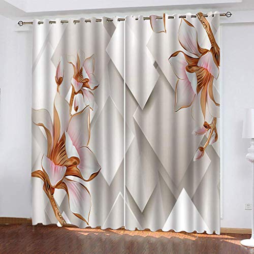 MAYNUO Vorhänge Blickdicht 3D Rosa Blüten Mit Kreativen Motiven Gardinen 140x240 cm Verdunklungsvorhänge Ösen, Drucken Curtains Für Schlafzimmer Wohnzimmer Deko, Verdunklungsgardine 2Er Set MAYNUO Vorhänge Blickdicht 3D Rosa Blüten Mit Kreativen Motiven Gardinen 140x240 cm Verdunklungsvorhänge Ösen, Drucken Curtains Für Schlafzimmer Wohnzimmer Deko, Verdunklungsgardine 2Er Set von MAYNUO