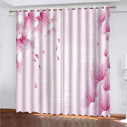 MAYNUO Vorhänge Blickdicht 3D Rosa Blütenblätter Gardinen 140x240 cm Verdunklungsvorhänge Ösen, Drucken Curtains Für Schlafzimmer Wohnzimmer Deko, Verdunklungsgardine 2Er Set MAYNUO Vorhänge Blickdicht 3D Rosa Blütenblätter Gardinen 140x240 cm Verdunklungsvorhänge Ösen, Drucken Curtains Für Schlafzimmer Wohnzimmer Deko, Verdunklungsgardine 2Er Set von MAYNUO