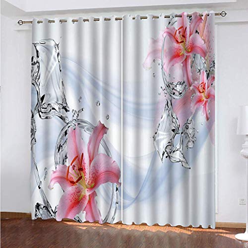 MAYNUO Vorhänge Blickdicht 3D Rosa Lilienblüten Gardinen 140x240 cm Verdunklungsvorhänge Ösen, Drucken Curtains Für Schlafzimmer Wohnzimmer Deko, Verdunklungsgardine 2Er Set MAYNUO Vorhänge Blickdicht 3D Rosa Lilienblüten Gardinen 140x240 cm Verdunklungsvorhänge Ösen, Drucken Curtains Für Schlafzimmer Wohnzimmer Deko, Verdunklungsgardine 2Er Set von MAYNUO