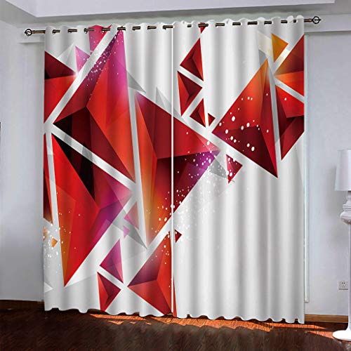 MAYNUO Vorhänge Blickdicht 3D Rote Dreidimensionale Geometrie Gardinen 140x240 cm Verdunklungsvorhänge Ösen, Drucken Curtains Für Schlafzimmer Wohnzimmer Deko, Verdunklungsgardine 2Er Set MAYNUO Vorhänge Blickdicht 3D Rote Dreidimensionale Geometrie Gardinen 140x240 cm Verdunklungsvorhänge Ösen, Drucken Curtains Für Schlafzimmer Wohnzimmer Deko, Verdunklungsgardine 2Er Set von MAYNUO