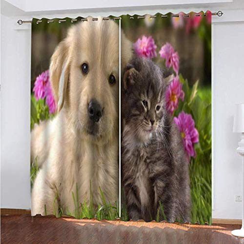 Verdunklungsvorhänge 3D Grastiere, Welpen, Katzen Gardinen Mit Ösen Blickdichte Vorhänge Für Schlafzimmer Wohnzimmer 200x160 Cm Vorhang Kinderzimmer Junge, 2Er Set Gardinen Mit Ösen, Abdunkelnde Verdunklungsvorhänge 3D Grastiere, Welpen, Katzen Gardinen Mit Ösen Blickdichte Vorhänge Für Schlafzimmer Wohnzimmer 200x160 Cm Vorhang Kinderzimmer Junge, 2Er Set Gardinen Mit Ösen, Abdunkelnde von MAYNUO