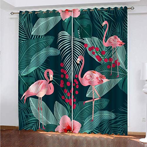 Verdunklungsvorhänge 3D Tropische Pflanze Flamingo Gardinen Mit Ösen Blickdichte Vorhänge Für Schlafzimmer Wohnzimmer 200x160 Cm Vorhang Kinderzimmer Junge, 2Er Set Gardinen Mit Ösen, Abdunkelnde Verdunklungsvorhänge 3D Tropische Pflanze Flamingo Gardinen Mit Ösen Blickdichte Vorhänge Für Schlafzimmer Wohnzimmer 200x160 Cm Vorhang Kinderzimmer Junge, 2Er Set Gardinen Mit Ösen, Abdunkelnde von MAYNUO