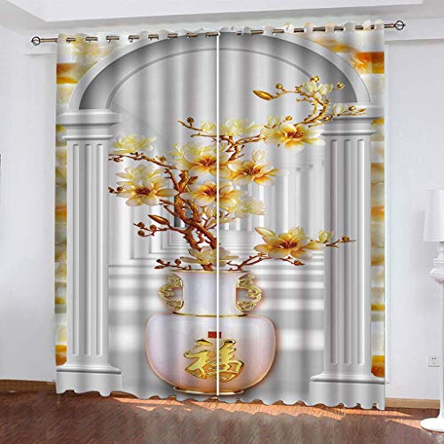 Verdunklungsvorhänge 3D Vase Mit Räumlicher Erweiterung Gardinen Mit Ösen Blickdichte Vorhänge Für Schlafzimmer Wohnzimmer 200x160 Cm Vorhang Kinderzimmer Junge, 2Er Set Gardinen Mit Ösen, Abdunkeln Verdunklungsvorhänge 3D Vase Mit Räumlicher Erweiterung Gardinen Mit Ösen Blickdichte Vorhänge Für Schlafzimmer Wohnzimmer 200x160 Cm Vorhang Kinderzimmer Junge, 2Er Set Gardinen Mit Ösen, Abdunkeln von MAYNUO