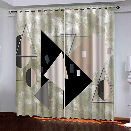 Verdunklungsvorhänge Kinderzimmer 3D Schwarzes Geometrisches Muster Vorhang Blickdicht Gardinen Mädchen 140x160 cm Vorhänge Für Schlafzimmer Wohnzimmer, Verdunkelung Mit Ösen Verdunklungsvorhänge Kinderzimmer 3D Schwarzes Geometrisches Muster Vorhang Blickdicht Gardinen Mädchen 140x160 cm Vorhänge Für Schlafzimmer Wohnzimmer, Verdunkelung Mit Ösen von MAYNUO