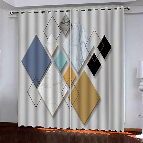 Vorhänge Mit Ösen Für Schlafzimmer Kinderzimmer Geräuschreduzierung 3D Gelbe Geometrische Quadrate Muster Wohnzimmer 2 Stücke 180x250 cm Blickdichte Gardinen, Verdunkelungsvorhang Vorhänge Mit Ösen Für Schlafzimmer Kinderzimmer Geräuschreduzierung 3D Gelbe Geometrische Quadrate Muster Wohnzimmer 2 Stücke 180x250 cm Blickdichte Gardinen, Verdunkelungsvorhang von MAYNUO