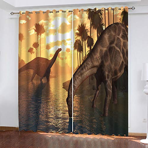 Vorhänge Schlafzimmer 3D Abenddämmerung Wald Dinosaurier Verdunkelung 200x200 cm Gardinen Blickdichte Ösen Thermo Vorhang, Mit Muster Für Fenster Wohnzimmer Vorhänge Schlafzimmer 3D Abenddämmerung Wald Dinosaurier Verdunkelung 200x200 cm Gardinen Blickdichte Ösen Thermo Vorhang, Mit Muster Für Fenster Wohnzimmer von MAYNUO