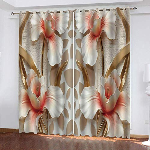 Vorhänge Schlafzimmer 3D Relief Mit Magnolienblüten Verdunkelung 200x200 cm Gardinen Blickdichte Ösen Thermo Vorhang, Mit Muster Für Fenster Wohnzimmer Vorhänge Schlafzimmer 3D Relief Mit Magnolienblüten Verdunkelung 200x200 cm Gardinen Blickdichte Ösen Thermo Vorhang, Mit Muster Für Fenster Wohnzimmer von MAYNUO