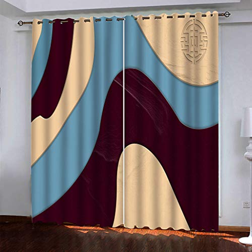 Vorhänge Schlafzimmer 3D Retro-Abstrakter Druck Verdunkelung 200x200 cm Gardinen Blickdichte Ösen Thermo Vorhang, Mit Muster Für Fenster Wohnzimmer Vorhänge Schlafzimmer 3D Retro-Abstrakter Druck Verdunkelung 200x200 cm Gardinen Blickdichte Ösen Thermo Vorhang, Mit Muster Für Fenster Wohnzimmer von MAYNUO