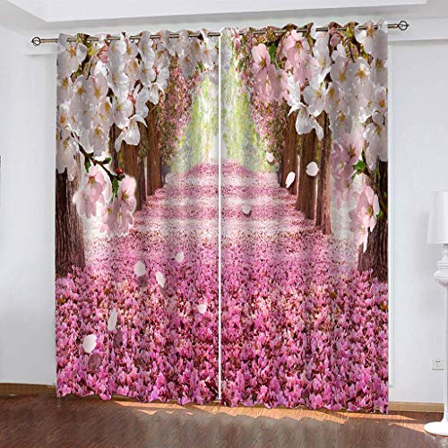 Vorhänge Schlafzimmer 3D Rosa Bäume Verdunkelung 200x200 cm Gardinen Blickdichte Ösen Thermo Vorhang, Mit Muster Für Fenster Wohnzimmer Vorhänge Schlafzimmer 3D Rosa Bäume Verdunkelung 200x200 cm Gardinen Blickdichte Ösen Thermo Vorhang, Mit Muster Für Fenster Wohnzimmer von MAYNUO