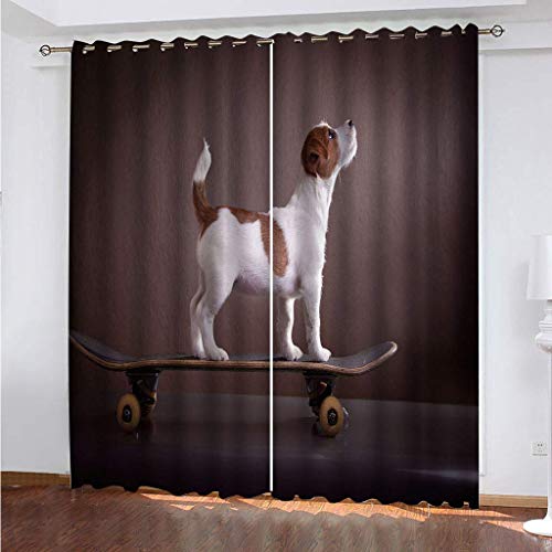 Vorhänge Schlafzimmer 3D Skateboard Tiere Hund Verdunkelung 200x200 cm Gardinen Blickdichte Ösen Thermo Vorhang, Mit Muster Für Fenster Wohnzimmer Vorhänge Schlafzimmer 3D Skateboard Tiere Hund Verdunkelung 200x200 cm Gardinen Blickdichte Ösen Thermo Vorhang, Mit Muster Für Fenster Wohnzimmer von MAYNUO