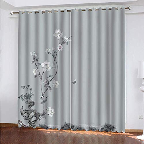 Vorhänge Wohnzimmer Blickdicht Gardinen 3D Blumen Schmetterlingsmuster Super Weich Schallisoliert Thermovorhänge 264x240Cm Druck Muster Für Schlafzimmer Kinderzimmer Vorhänge Wohnzimmer Blickdicht Gardinen 3D Blumen Schmetterlingsmuster Super Weich Schallisoliert Thermovorhänge 264x240Cm Druck Muster Für Schlafzimmer Kinderzimmer von MAYNUO