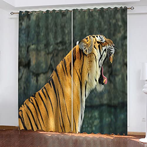 Vorhänge Wohnzimmer Blickdicht Gardinen 3D Gelbe Tiere Tiger Super Weich Schallisoliert Thermovorhänge 264x240Cm Druck Muster Für Schlafzimmer Kinderzimmer Vorhänge Wohnzimmer Blickdicht Gardinen 3D Gelbe Tiere Tiger Super Weich Schallisoliert Thermovorhänge 264x240Cm Druck Muster Für Schlafzimmer Kinderzimmer von MAYNUO