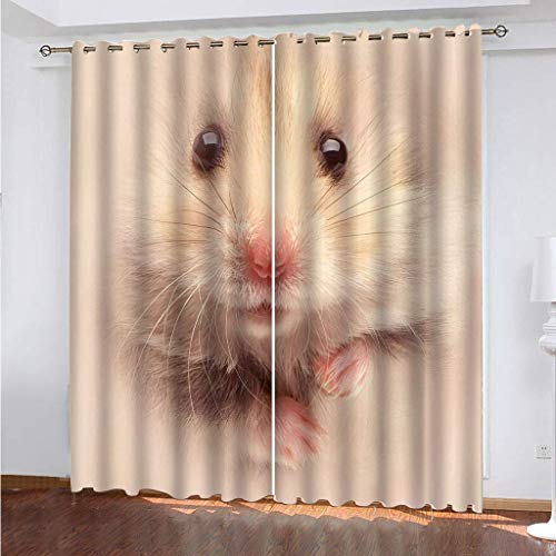 Vorhänge Wohnzimmer Gardinen 3D Cartoon Hamster Verdunklungsvorhänge Ösen, Muster 2Er Set 234x230 cm Blickdichte, Ösenvorhang 2Er Set, Schlafzimmer, Verdunkelung Vorhänge Wohnzimmer Gardinen 3D Cartoon Hamster Verdunklungsvorhänge Ösen, Muster 2Er Set 234x230 cm Blickdichte, Ösenvorhang 2Er Set, Schlafzimmer, Verdunkelung von MAYNUO