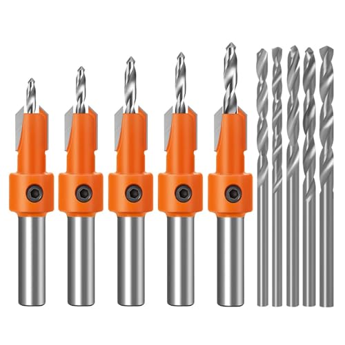 MAYOKIAAR 10 Stück Senkbohrer Set für Holz, 10 tlg. Kegelsenker Set mit 8 mm Schaft, für Holz- und Kunststoffverarbeitung MAYOKIAAR 10 Stück Senkbohrer Set für Holz, 10 tlg. Kegelsenker Set mit 8 mm Schaft, für Holz- und Kunststoffverarbeitung von MAYOKIAAR