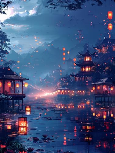 5D Diamond Painting Architektur, Diamond Painting Erwachsene Landschaft, DIY Basteln Erwachsene, Full Diamant Kunst Malerei Stickerei Kreuzstich Set, für Zimmer Deko und Wanddekor 80X110cm Y-8694 von MAYUPEOU