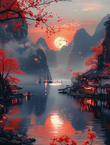 5D Diamond Painting Berg, Diamond Painting Erwachsene Landschaft, DIY Basteln Erwachsene, Full Diamant Kunst Malerei Stickerei Kreuzstich Set, Zimmer Deko und Wanddekor, Als Geschenke 40X50cm 0-5700 von MAYUPEOU