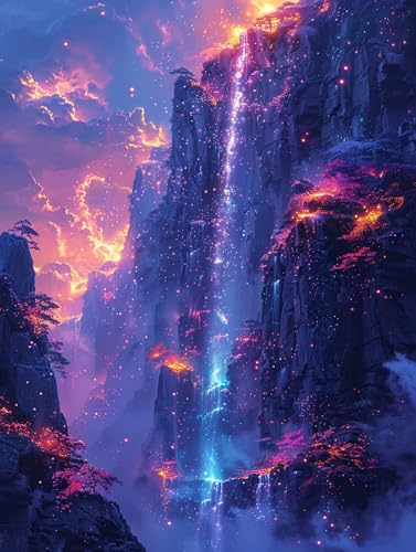 5D Diamond Painting Berg, Diamond Painting Erwachsene Rivers, DIY Basteln Erwachsene, Full Diamant Kunst Malerei Stickerei Kreuzstich Set, Zimmer Deko und Wanddekor, Als Geschenke 60X70cm 5-9307 von MAYUPEOU