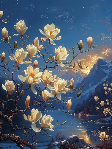5D Diamond Painting Blume, Diamond Painting Erwachsene Berg, DIY Basteln Erwachsene, Full Diamant Kunst Malerei Stickerei Kreuzstich Set, Zimmer Deko und Wanddekor, Als Geschenke 70x95cm G-8955 5D Diamond Painting Blume, Diamond Painting Erwachsene Berg, DIY Basteln Erwachsene, Full Diamant Kunst Malerei Stickerei Kreuzstich Set, Zimmer Deko und Wanddekor, Als Geschenke 70x95cm G-8955 von MAYUPEOU