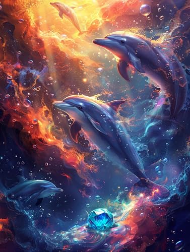5D Diamond Painting Delphin, Diamond Painting Erwachsene Tier, DIY Basteln Erwachsene, Full Diamant Kunst Malerei Stickerei Kreuzstich Set, Zimmer Deko und Wanddekor, Als Geschenke 50x65cm 5-4460 5D Diamond Painting Delphin, Diamond Painting Erwachsene Tier, DIY Basteln Erwachsene, Full Diamant Kunst Malerei Stickerei Kreuzstich Set, Zimmer Deko und Wanddekor, Als Geschenke 50x65cm 5-4460 von MAYUPEOU
