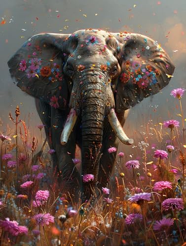 5D Diamond Painting Elefant, Diamond Painting Erwachsene Blume, DIY Basteln Erwachsene, Full Diamant Kunst Malerei Stickerei Kreuzstich Set, Zimmer Deko und Wanddekor, Als Geschenke 70x95cm V-2289 5D Diamond Painting Elefant, Diamond Painting Erwachsene Blume, DIY Basteln Erwachsene, Full Diamant Kunst Malerei Stickerei Kreuzstich Set, Zimmer Deko und Wanddekor, Als Geschenke 70x95cm V-2289 von MAYUPEOU