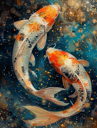 5D Diamond Painting Fisch, Diamond Painting Erwachsene Abstrakt, DIY Basteln Erwachsene, Full Diamant Kunst Malerei Stickerei Kreuzstich Set, Zimmer Deko und Wanddekor, Als Geschenke 100x130cm 3-8560 von MAYUPEOU