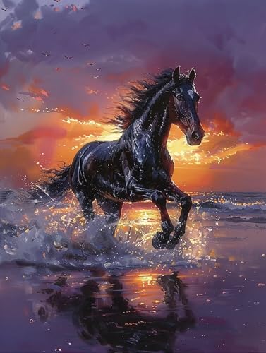 5D Diamond Painting Horse, Diamond Painting Erwachsene Sonnenuntergang, DIY Basteln Erwachsene, Full Diamant Kunst Malerei Stickerei Kreuzstich Set, Zimmer Deko und Wanddekor Geschenke 30x40cm U-6623 5D Diamond Painting Horse, Diamond Painting Erwachsene Sonnenuntergang, DIY Basteln Erwachsene, Full Diamant Kunst Malerei Stickerei Kreuzstich Set, Zimmer Deko und Wanddekor Geschenke 30x40cm U-6623 von MAYUPEOU