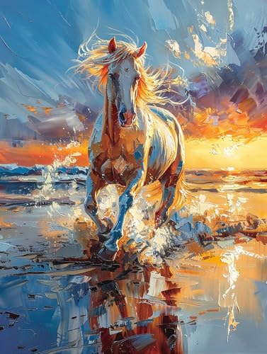 5D Diamond Painting Horse, Diamond Painting Erwachsene Sonnenuntergang, DIY Basteln Erwachsene, Full Diamant Kunst Malerei Stickerei Kreuzstich Set, Zimmer Deko und Wanddekor Geschenke 90x120cm X-4296 5D Diamond Painting Horse, Diamond Painting Erwachsene Sonnenuntergang, DIY Basteln Erwachsene, Full Diamant Kunst Malerei Stickerei Kreuzstich Set, Zimmer Deko und Wanddekor Geschenke 90x120cm X-4296 von MAYUPEOU