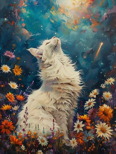 5D Diamond Painting Katze, Diamond Painting Erwachsene Blume, DIY Basteln Erwachsene, Full Diamant Kunst Malerei Stickerei Kreuzstich Set, Zimmer Deko und Wanddekor, Als Geschenke 50x65cm X-6143 5D Diamond Painting Katze, Diamond Painting Erwachsene Blume, DIY Basteln Erwachsene, Full Diamant Kunst Malerei Stickerei Kreuzstich Set, Zimmer Deko und Wanddekor, Als Geschenke 50x65cm X-6143 von MAYUPEOU