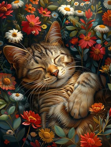 5D Diamond Painting Katze, Diamond Painting Erwachsene Blume, DIY Basteln Erwachsene, Full Diamant Kunst Malerei Stickerei Kreuzstich Set, Zimmer Deko und Wanddekor, Als Geschenke 60X80cm M-6378 5D Diamond Painting Katze, Diamond Painting Erwachsene Blume, DIY Basteln Erwachsene, Full Diamant Kunst Malerei Stickerei Kreuzstich Set, Zimmer Deko und Wanddekor, Als Geschenke 60X80cm M-6378 von MAYUPEOU